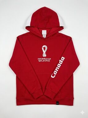 FIFA World Cup Qatar 2022 Canada Hoodie Red Official Licensed Men's Large